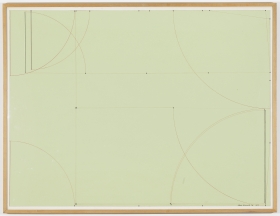 Study, 1973 graphite and ink on green paper